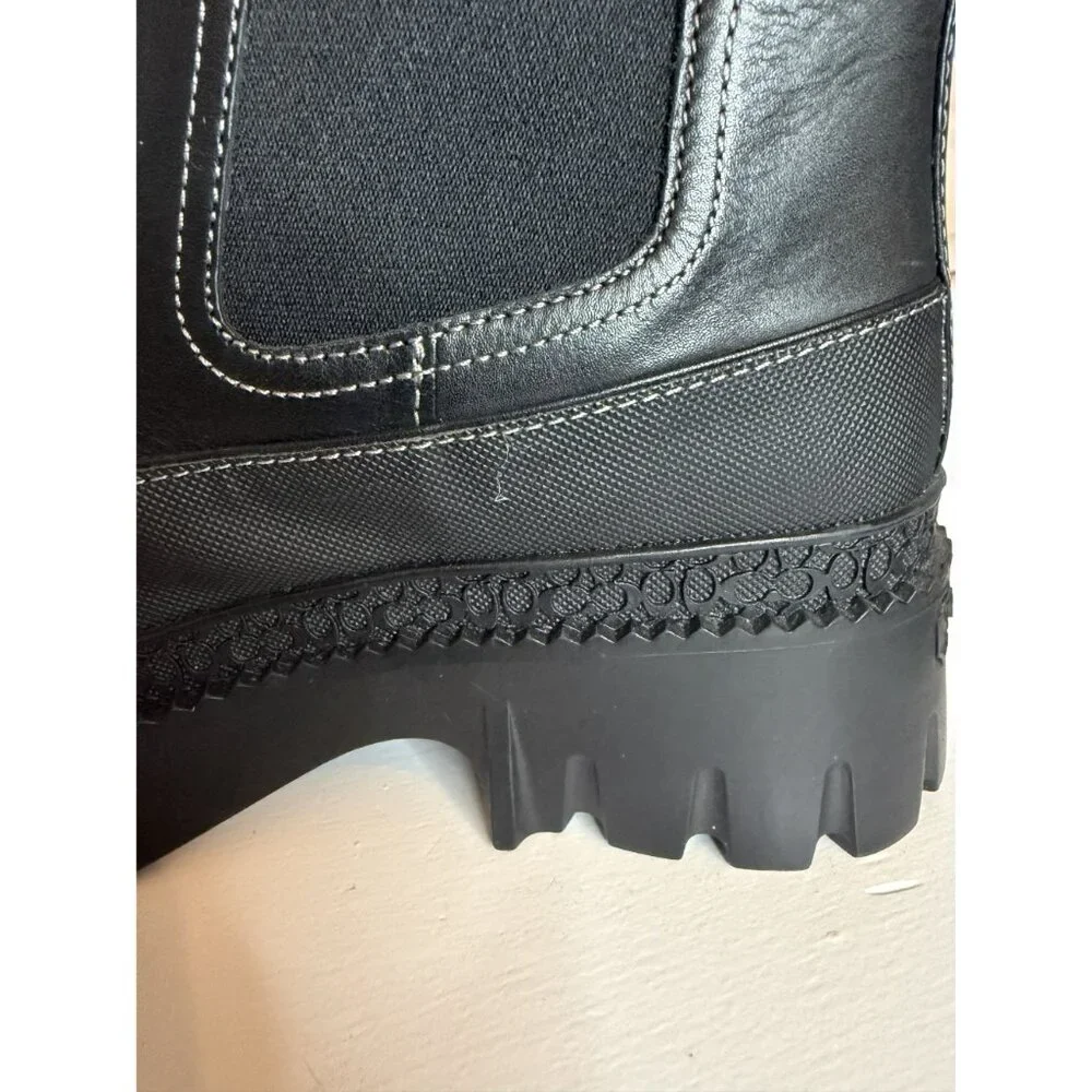 NEW Coach Jayla Chelsea Leather Ankle Platform Boots Women's US 6.5 $275 [jb]